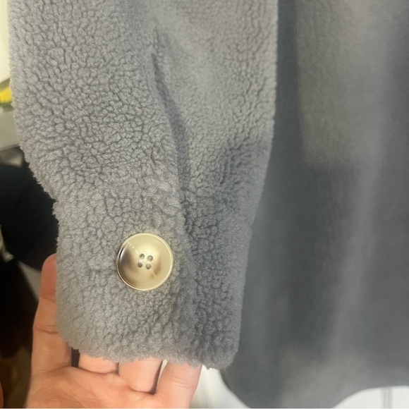 Rebecca Minkoff Long Sherpa Teddy Coat Gray Size Small Suede Lined NWT Shacket - Picture 8 of 12